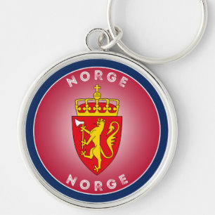 Norway Coat of Arms Circle Shape Keychain