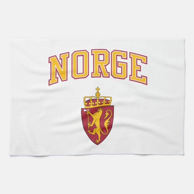 Norway + Coat of Arms Kitchen Towel (Horizontal)