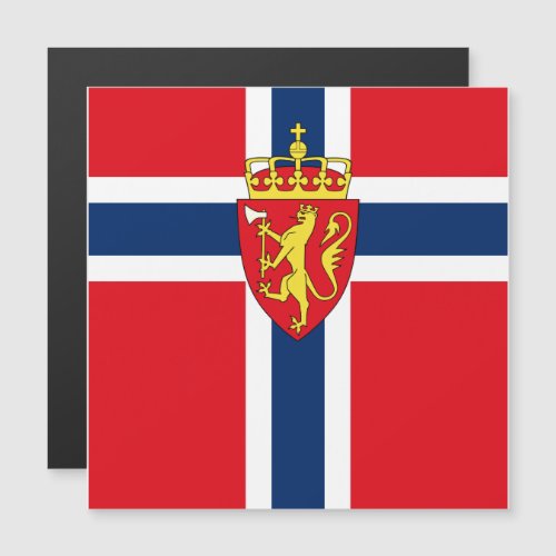 Norway coat of arms on Norways flag Norwegian