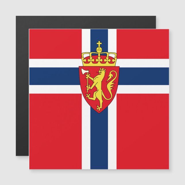 Norway coat of arms on Norway's flag, Norwegian (Front/Back)