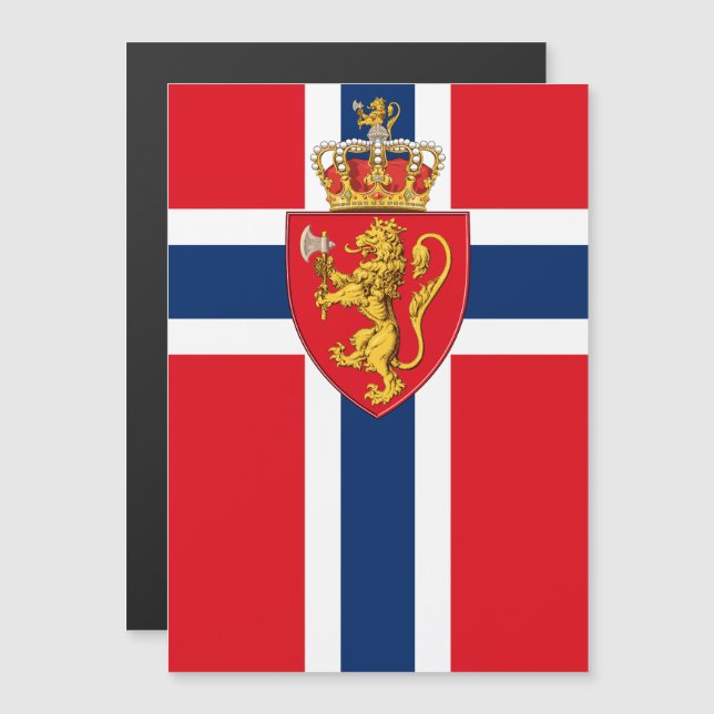 Norway coat of arms on Norway's flag, Norwegian 2 (Front/Back)