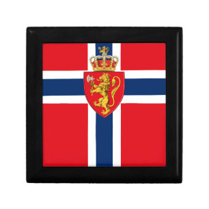 Norway coat of arms on Norway's flag, Norwegian 2 Gift Box