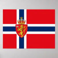 Norway coat of arms on Norway s flag Norwegian 2 Poster Zazzle