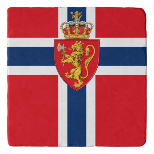 Norway coat of arms on Norways flag Norwegian 2 Trivet