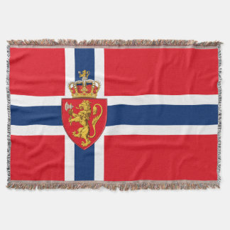 Norway coat of arms on Norway's flag, Norwegian 3 Throw Blanket