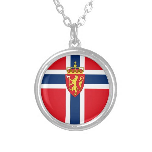 Norway coat of arms on Norways flag Norwegian Silver Plated Necklace