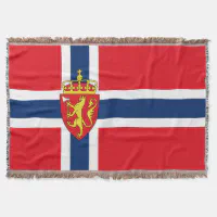 Norway coat of arms on Norway s flag Norwegian Throw Blanket Zazzle