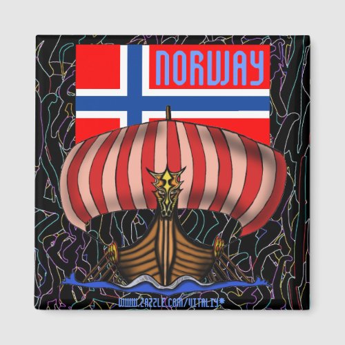 Norway cool viking ship magnet design