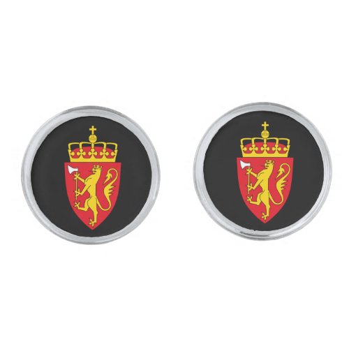 Norway Cufflinks  Norwegian Coat of Arms black