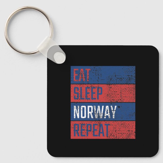 Norway - Eat Sleep Norway Repeat  Keychain (Front)