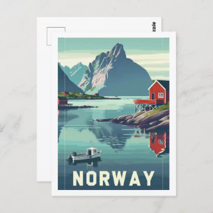 Norway Europe Vintage Famous Travel Place Postcard