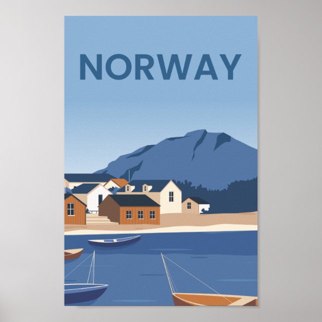 Norway Famous Travel Place Illustration Poster (Front)