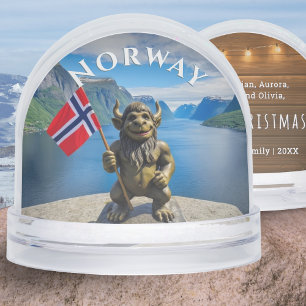 Norway Fjord Troll Personalized Christmas Snow Globe