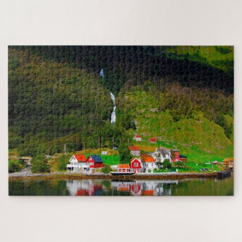 Norway Fjord waterfall Scandinavia Jigsaw Puzzle
