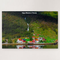 Norway Fjord waterfall Scandinavia. Jigsaw Puzzle