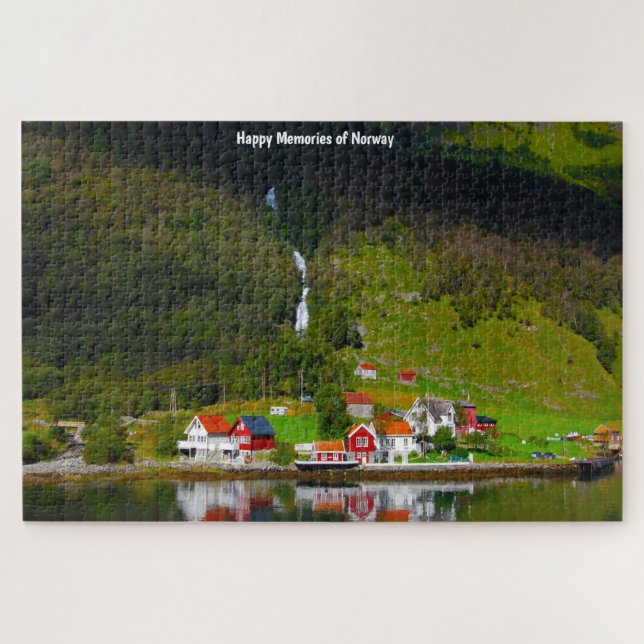 Norway Fjord waterfall Scandinavia. Jigsaw Puzzle (Horizontal)