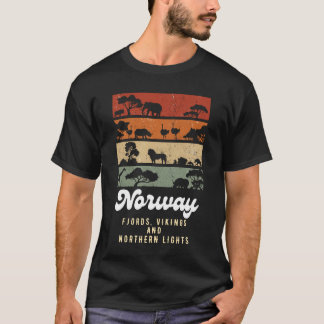 Norway fjords Vikings northern lights T-Shirt