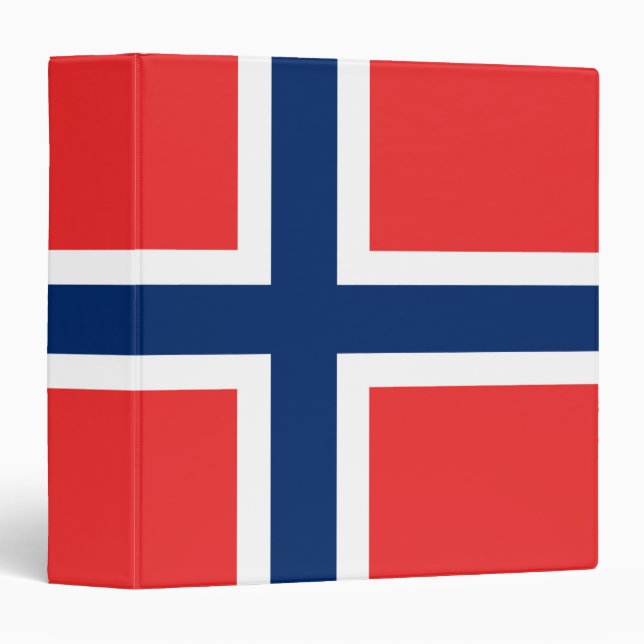 Norway Flag 3 Ring Binder (Front/Spine)