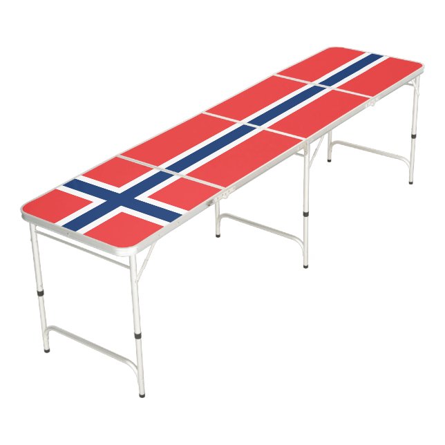 Norway Flag Beer Pong Table (Angled)