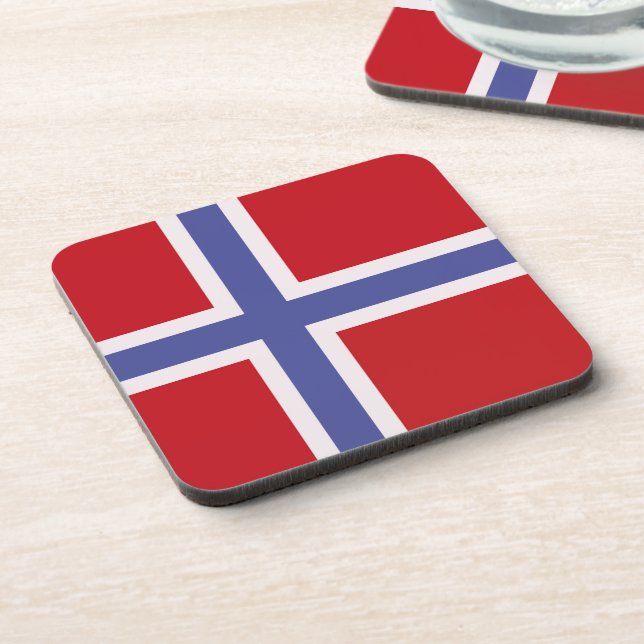 Norway flag beverage coaster (Left Side)