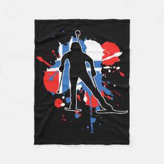 Norway Flag Biathlonist - Norwegian Biathlon 1  Fleece Blanket