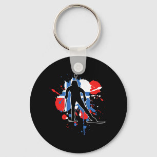 Norway Flag Biathlonist - Norwegian Biathlon 1 Keychain