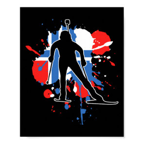 Norway Flag Biathlonist - Norwegian Biathlon 1  Poster