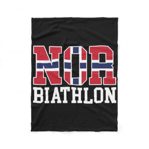 Norway Flag Biathlonist - Norwegian Nor Biathlon 1 Fleece Blanket