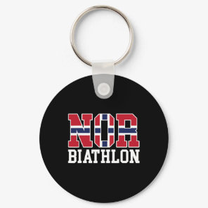 Norway Flag Biathlonist - Norwegian Nor Biathlon 1 Keychain