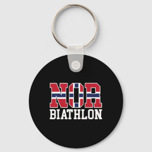Norway Flag Biathlonist - Norwegian Nor Biathlon 1 Keychain
