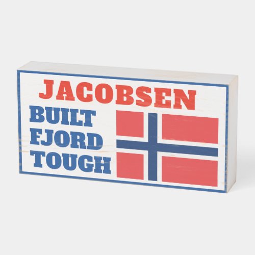 Norway Flag Built Fjord Tough Wooden Box Sign