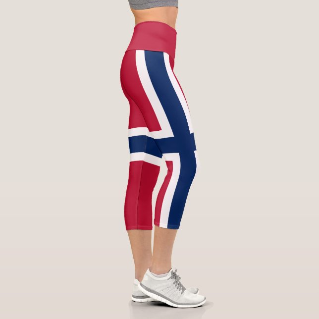 Norway Flag Capri Leggings (Right)