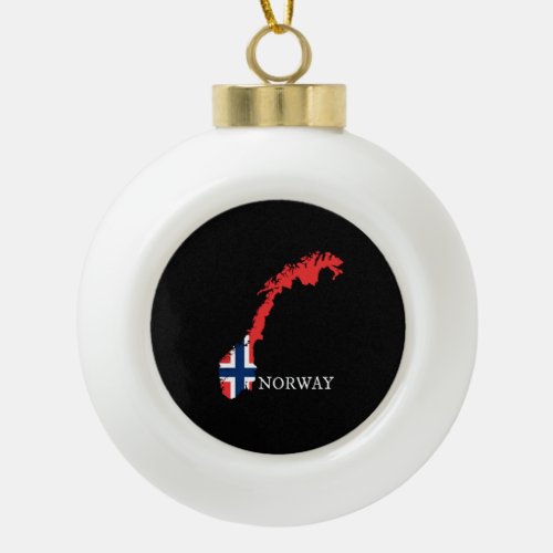 Norway Flag Ceramic Ball Christmas Ornament