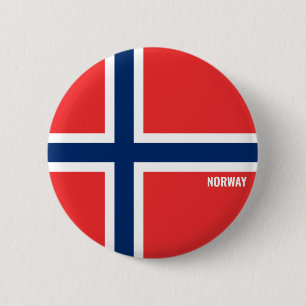 Norway Flag Charming Patriotic Button