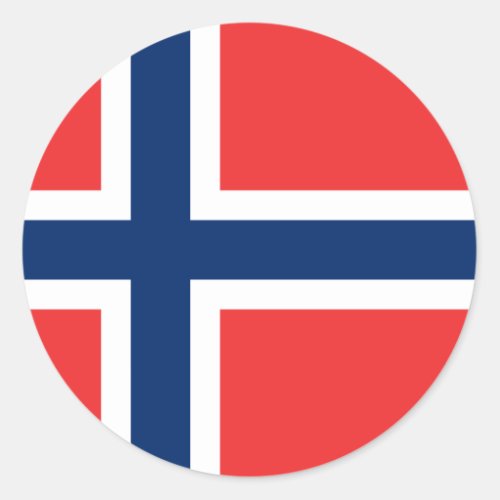 Norway flag classic round sticker