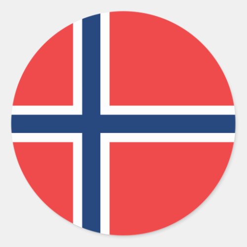 Norway Flag Classic Round Sticker