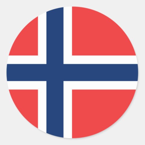 Norway Flag Classic Round Sticker