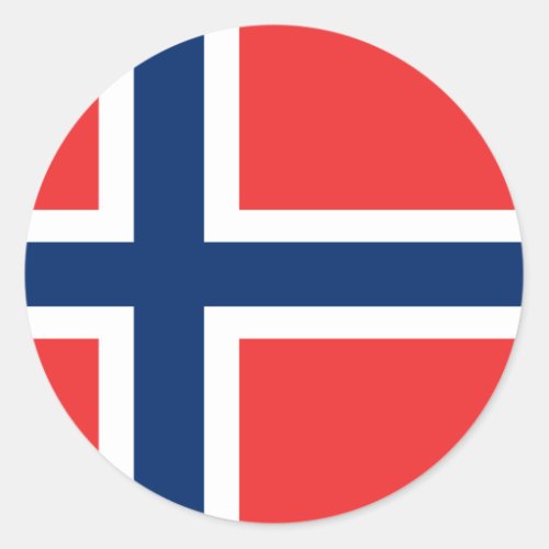 Norway flag classic round sticker