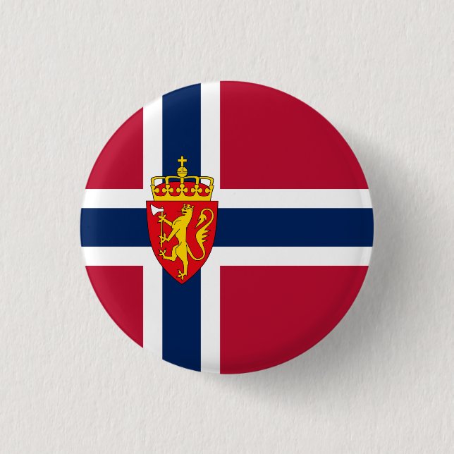 Norway Flag/ Coat of Arms Button (Front)