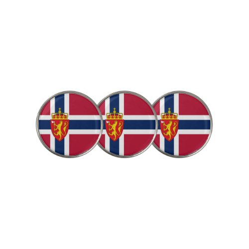 Norway Flag Coat of Arms Golf Ball Marker