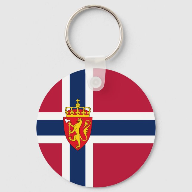 Norway Flag/ Coat of Arms Keychain (Front)