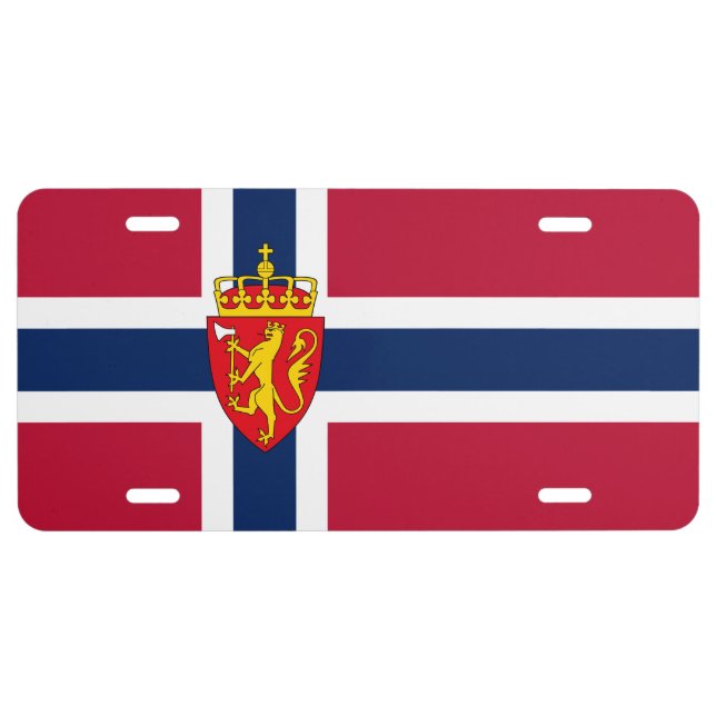 Norway Flag/ Coat of Arms License Plate (Front)