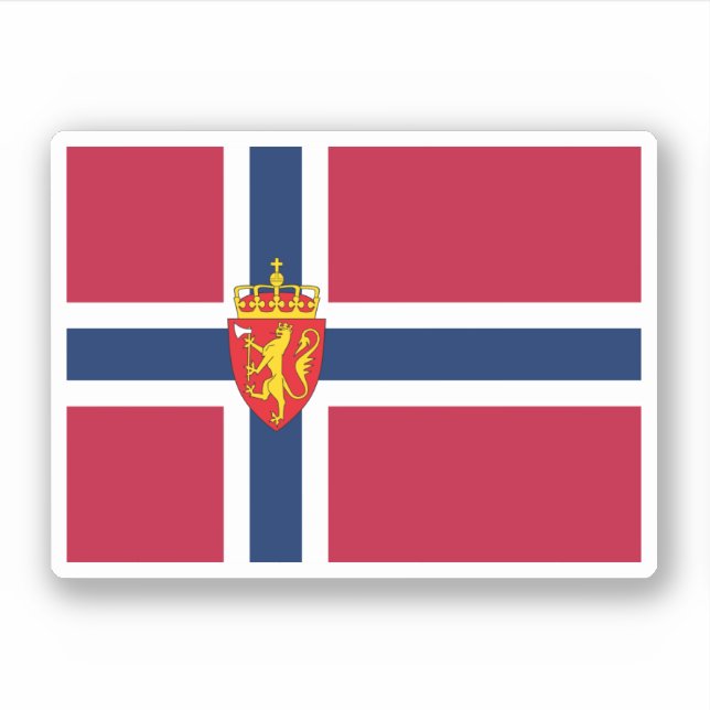 Norway Flag/ Coat of Arms Sticker (Front)