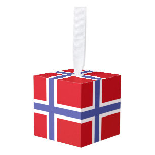 Norway flag cube ornament