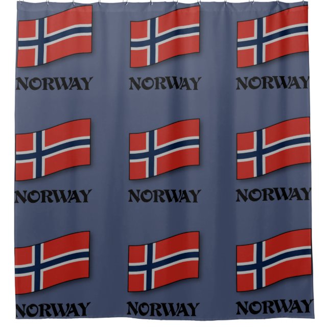 Norway flag design shower curtain (Front)