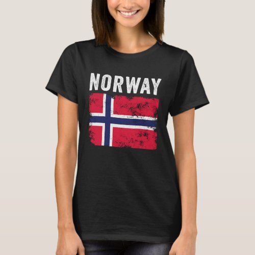 Norway Flag Distressed Men Women Kids Norwegian T_Shirt