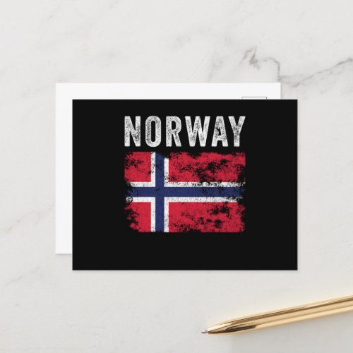 Norway Flag Distressed _ Norwegian Flag Postcard