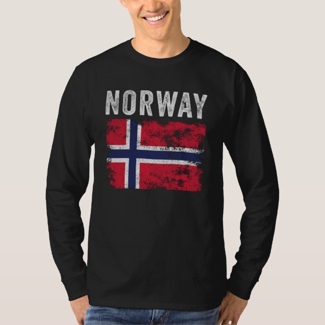 Norway Flag Distressed - Norwegian Flag T-Shirt (Front)