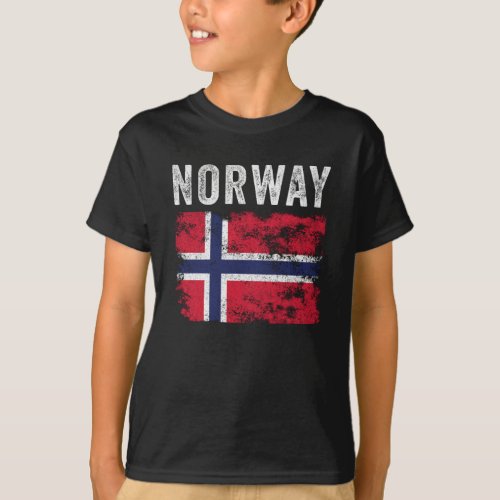 Norway Flag Distressed _ Norwegian Flag T_Shirt