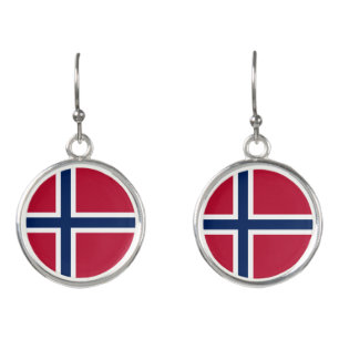 Norway Flag Earrings